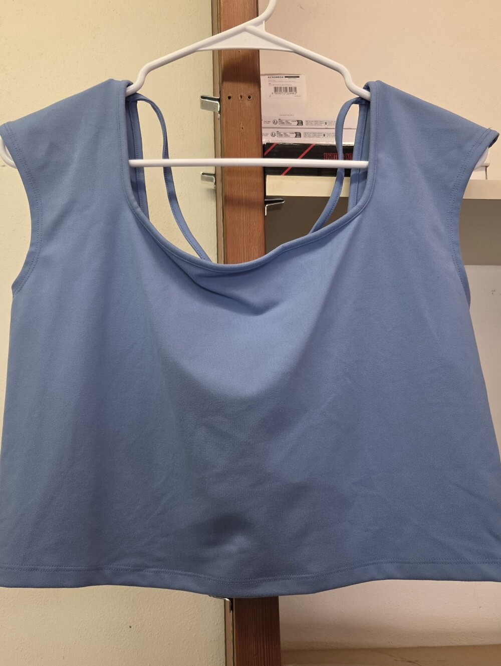 wild fable Sky Blue Double-Strap Scoop Crop Tank